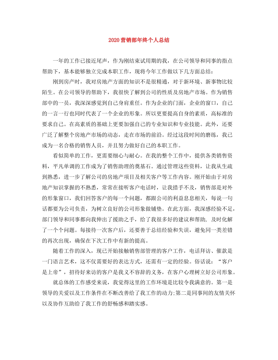 营销部年终个人总结_第1页