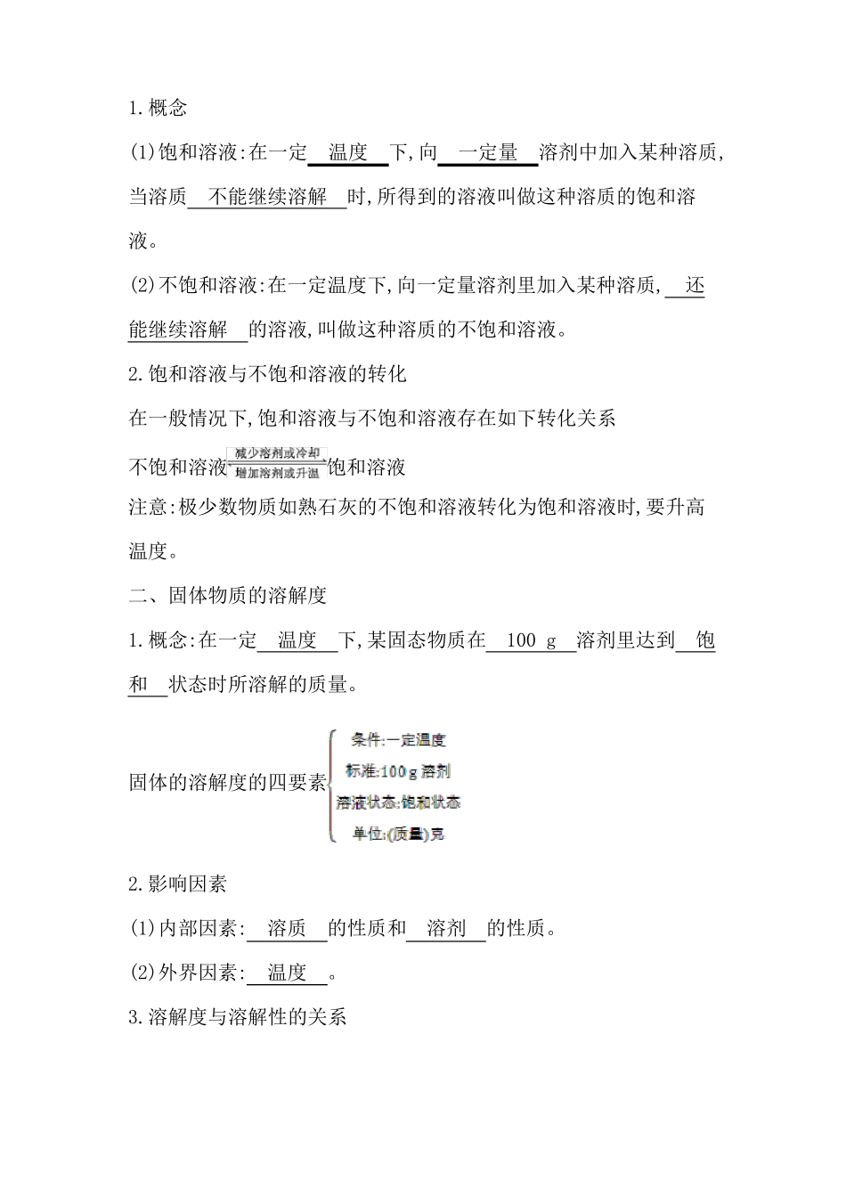 2020春科粤版化学九年级下册溶液知识清单_第2页