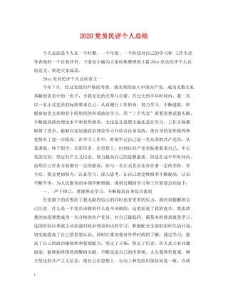 党员民评个人总结