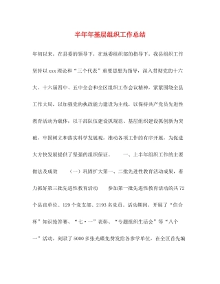半基层组织工作总结2