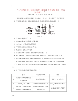 (广东高考化学选择题专题训练)化学实验基础及装置图 (2)