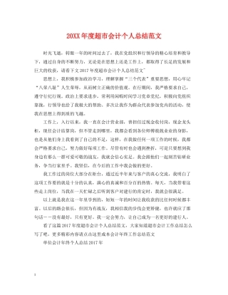 超市会计个人总结范文