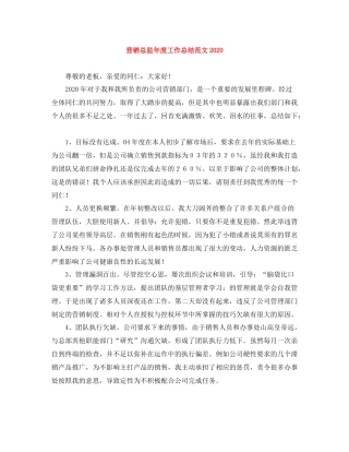 营销总监年度工作总结范文2