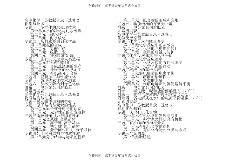 高中化学教材目录--苏教版_第2页
