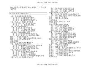 高中化学教材目录--苏教版