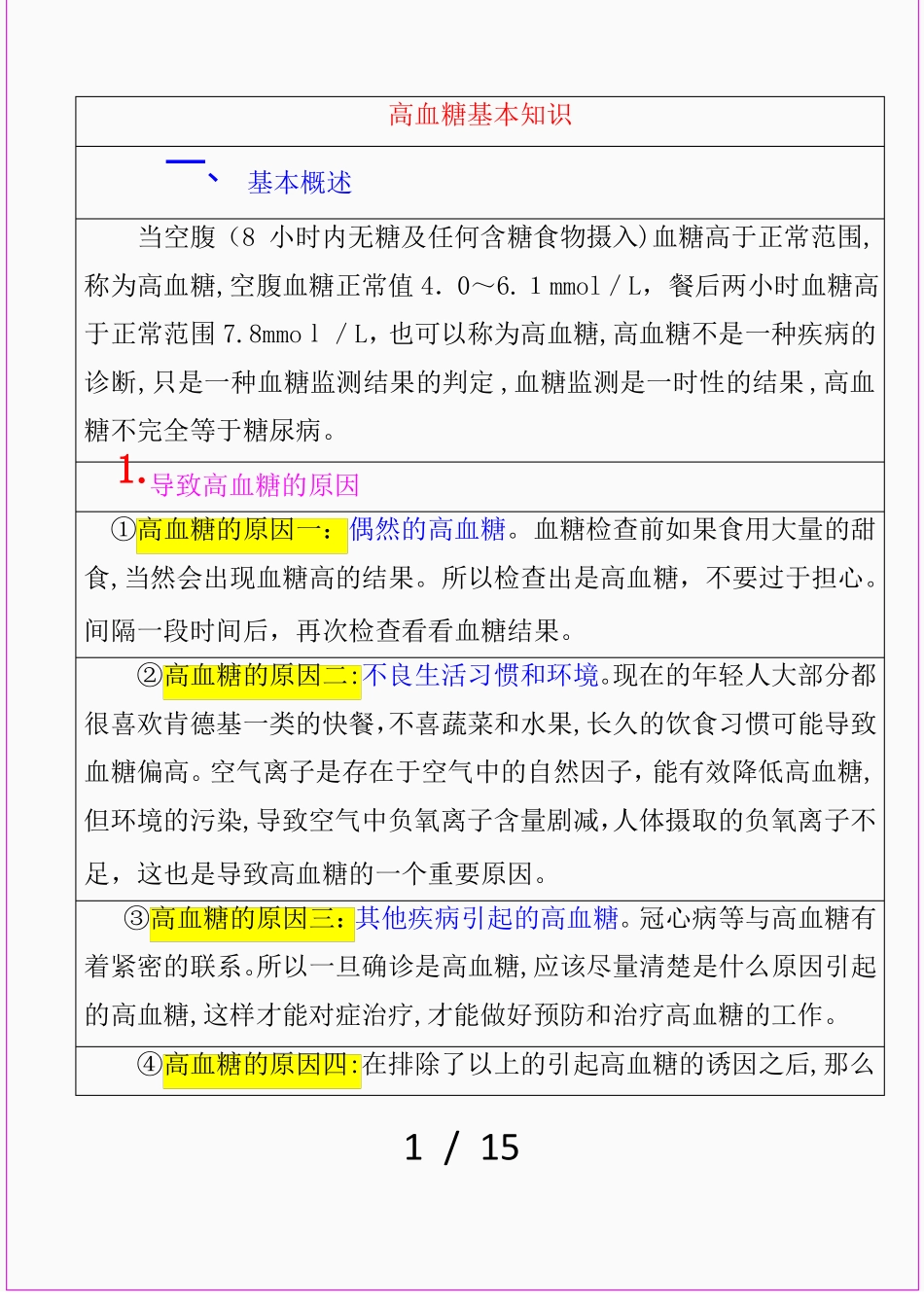 高血糖基本知识精品课件_第1页