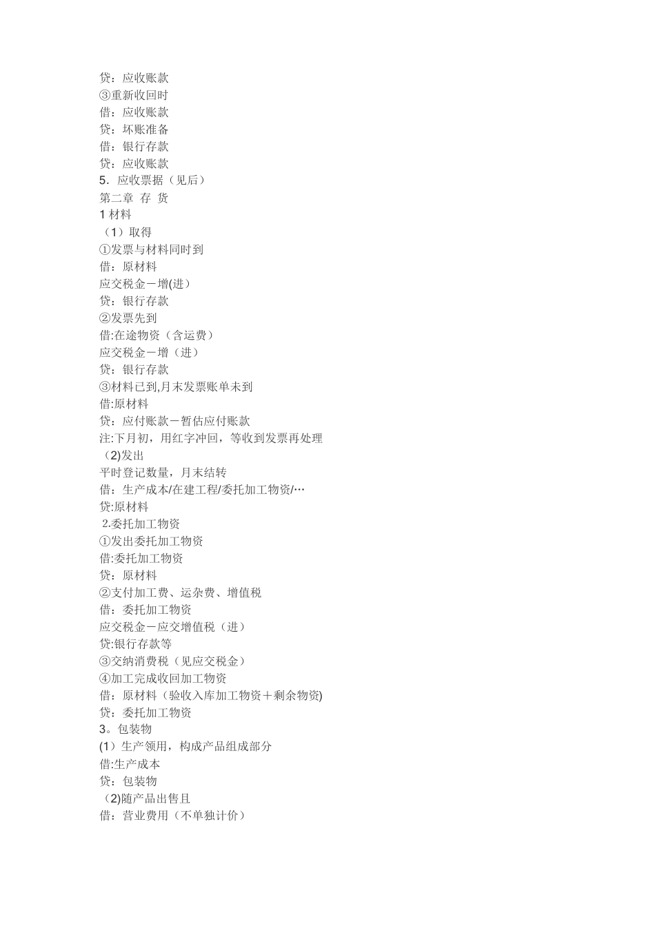 常用成本会计分录_第2页