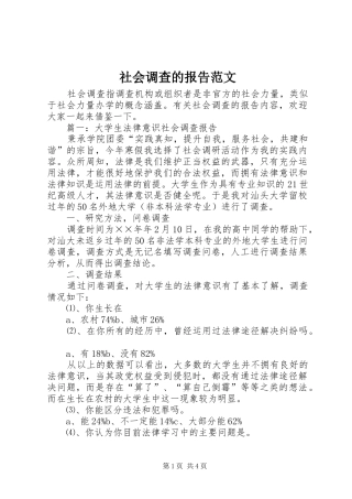 社会调查的报告范文