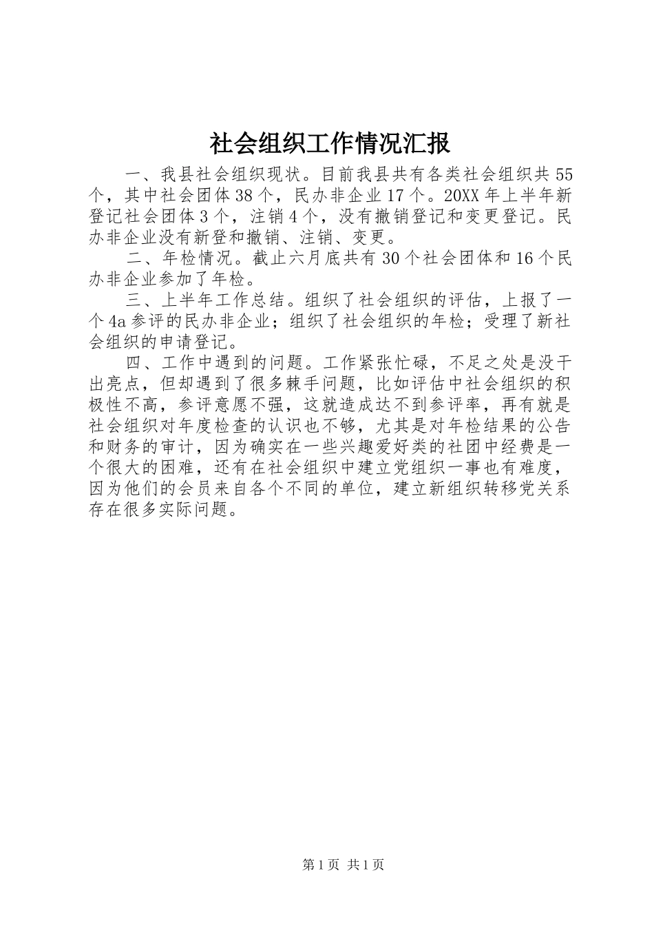 社会组织工作情况汇报_第1页