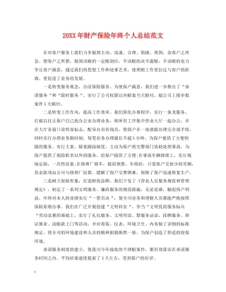 财产保险年终个人总结范文2