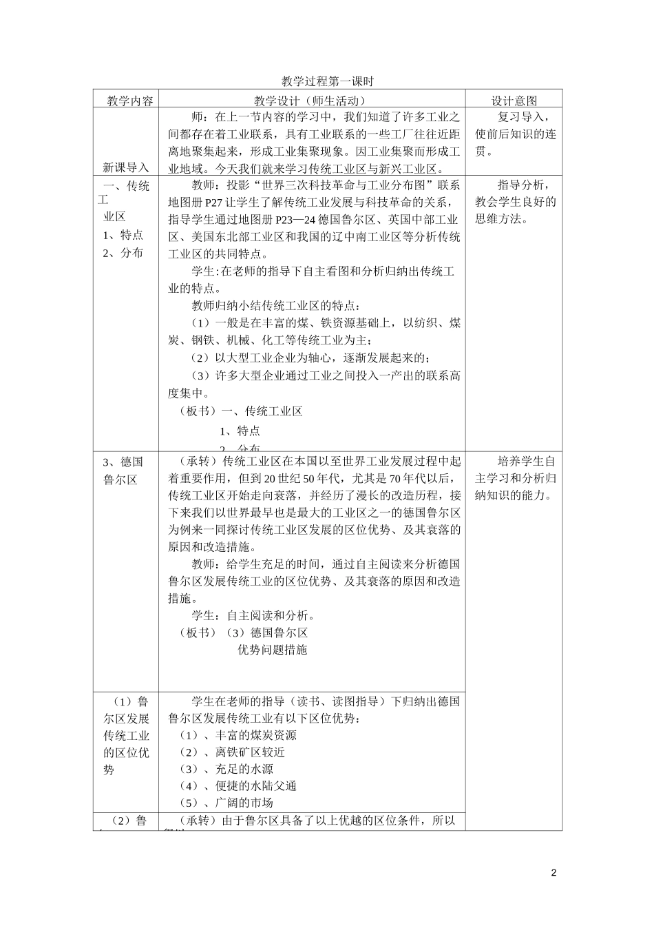 传统工业与新兴工业教学设计_第2页