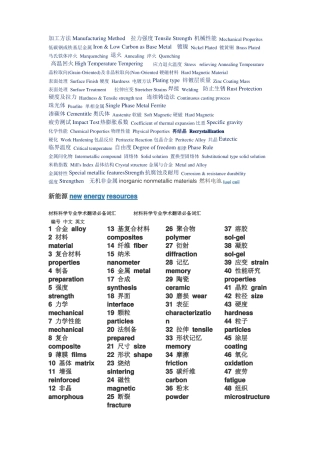材料学专业英语