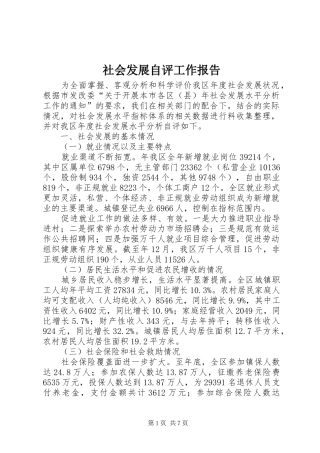 社会发展自评工作报告
