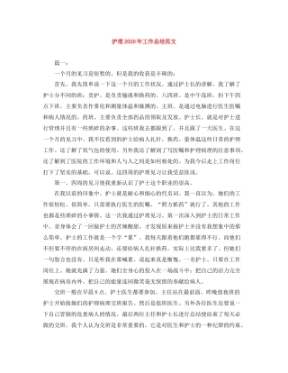护理年工作总结范文