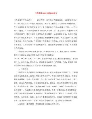 工程项目年度总结范文3