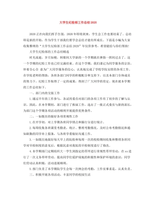 大学生纪检部工作总结