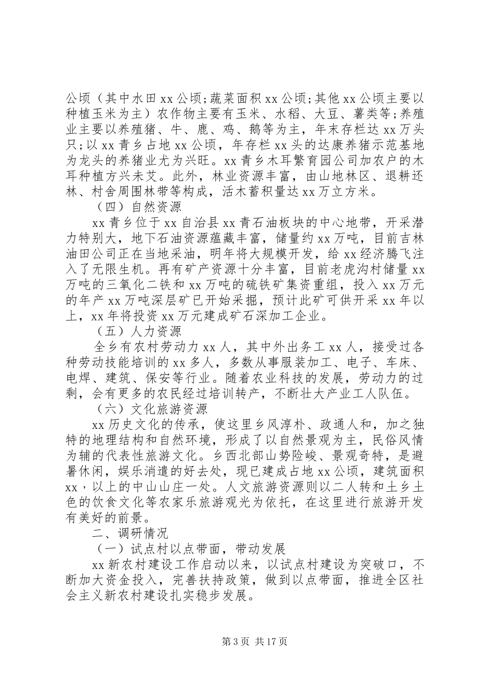 社会主义新农村建设调研报告格式_第3页