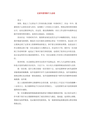 记者年度考核个人总结