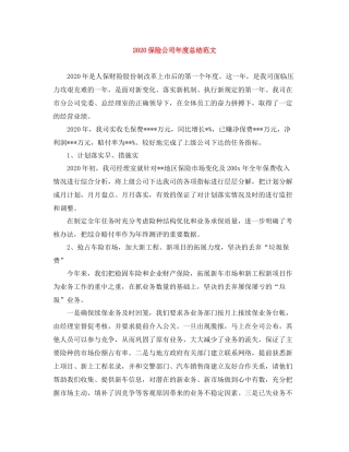 保险公司年度总结范文