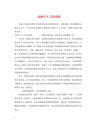 出纳个人工作总结22