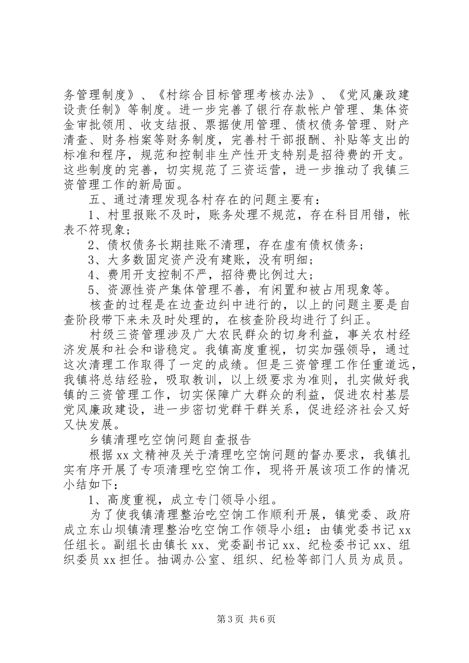 清理自查报告范文4篇_第3页