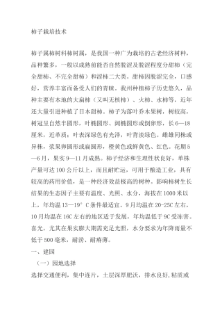 柿子栽培技术