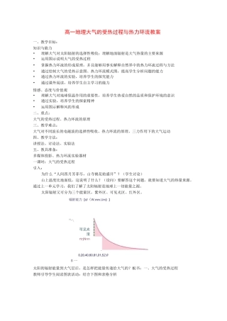 高一地理大气的受热过程与热力环流教案