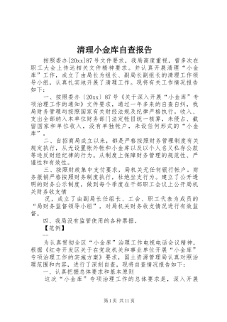 清理小金库自查报告