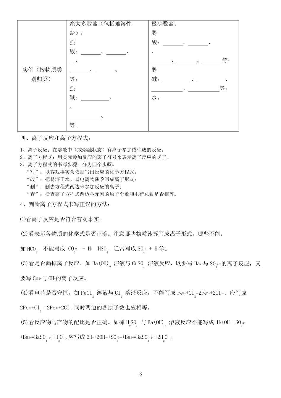 高三一轮复习-离子反应专题_第3页