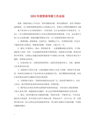 资深导游工作总结