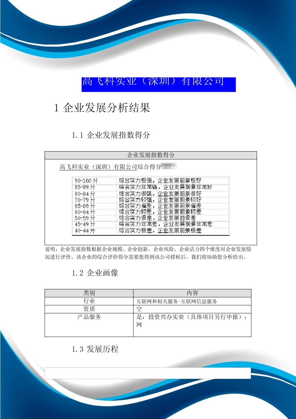 高飞科实业(深圳)有限公司介绍企业发展分析报告_第2页