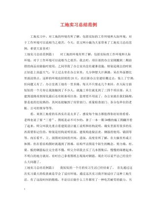 工地实习总结范例