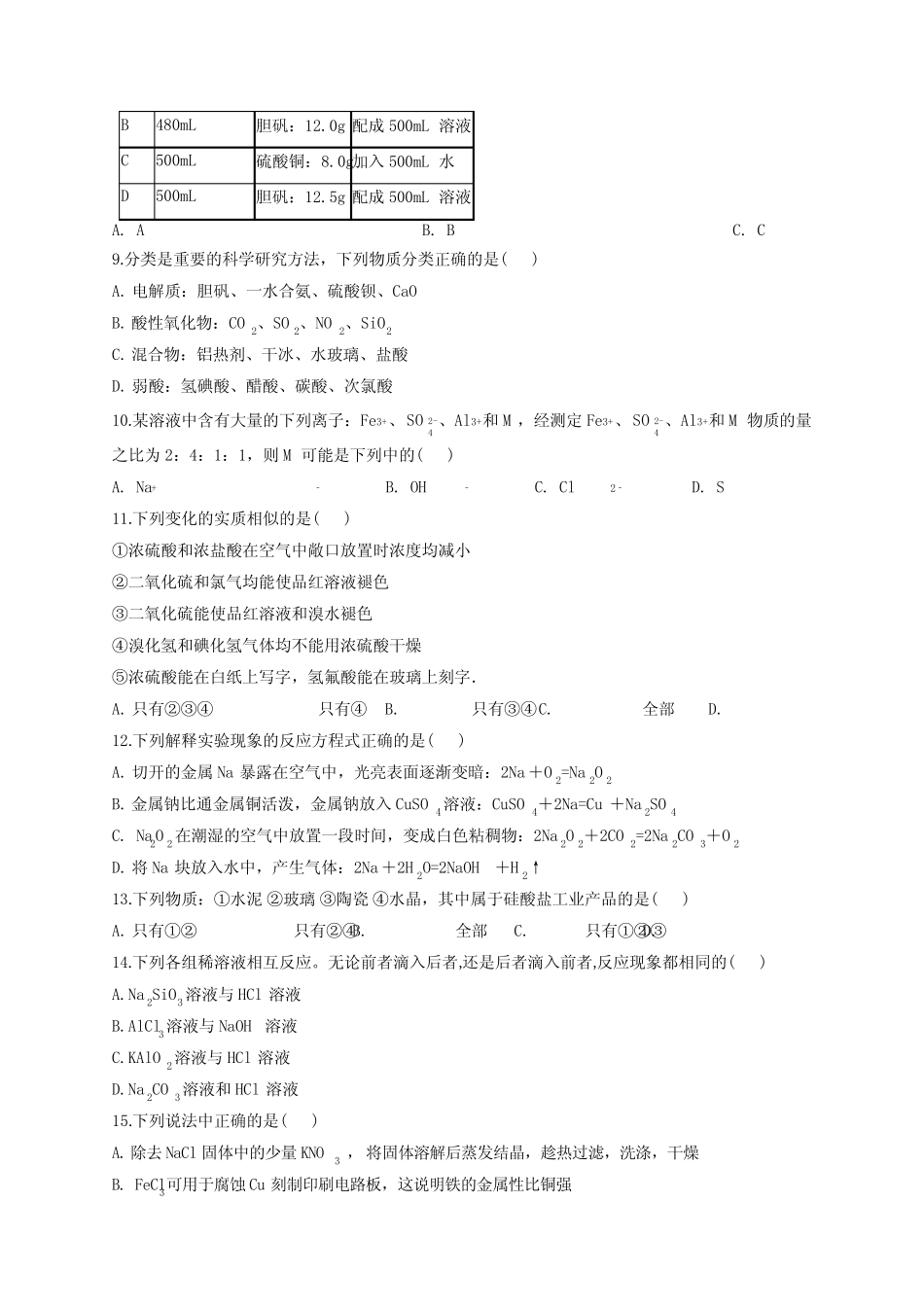 高一氧化还原反应离子方程式练习题(附答案)_第2页