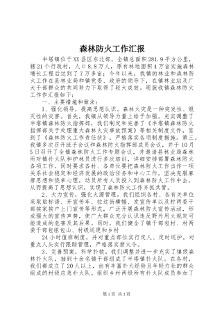 森林防火工作汇报