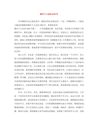 期末个人总结3000字 