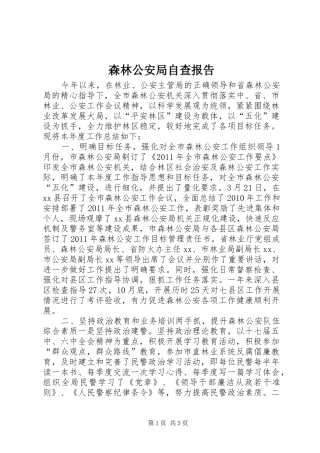 森林公安局自查报告