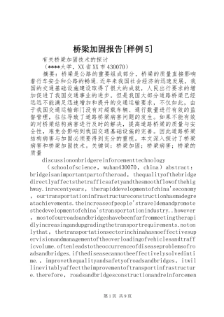 桥梁加固报告[样例5]