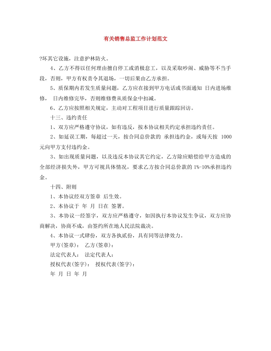 有关销售总监工作计划范文 _第1页