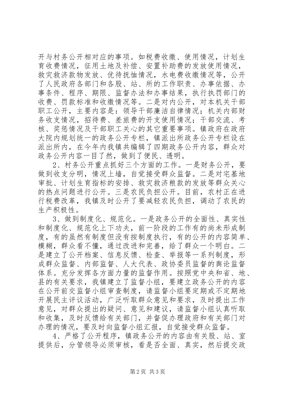 某镇政府政务公开自查报告_第2页