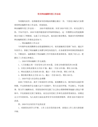 有关网站编辑年度工作总结 