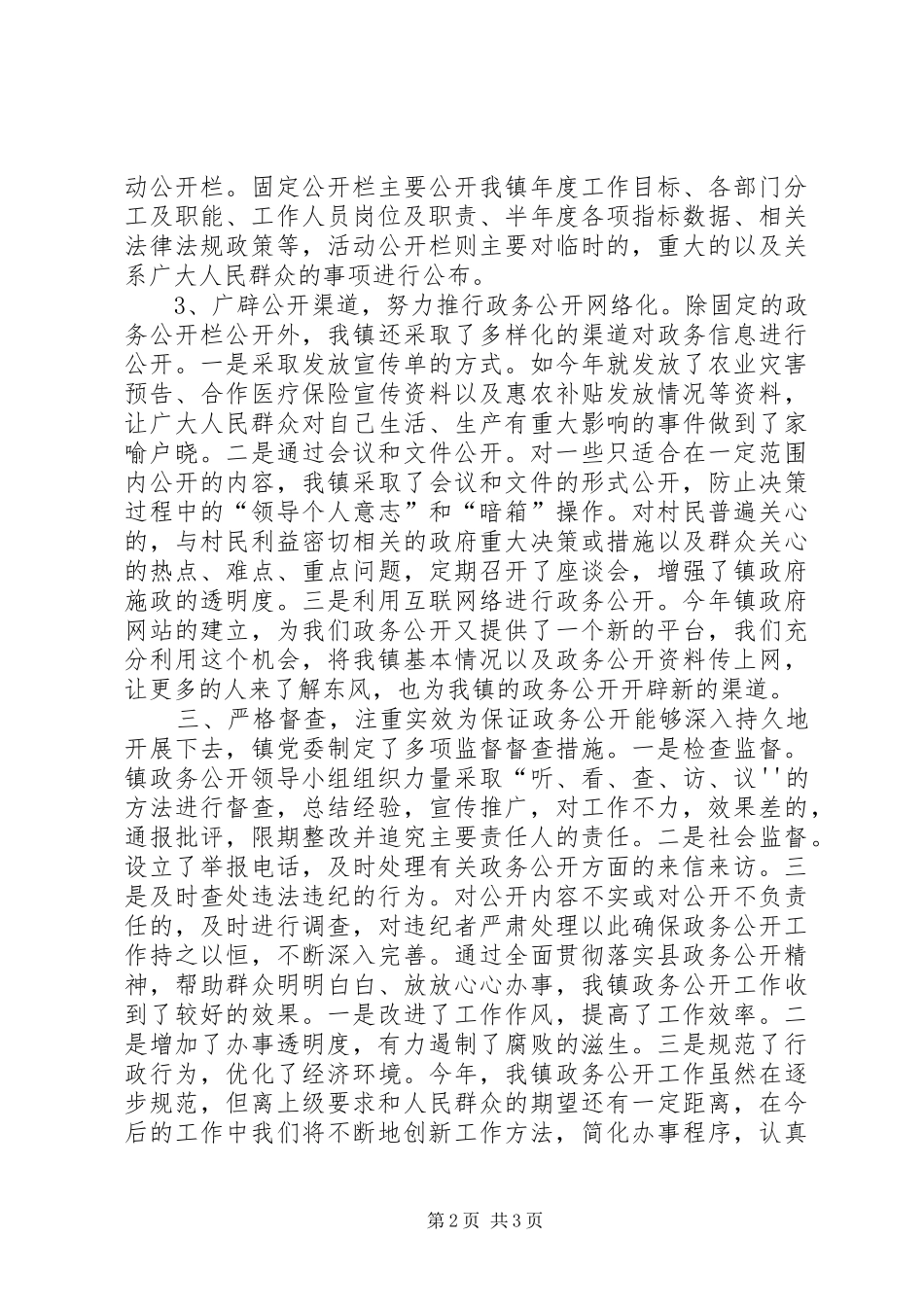 某镇政务公开汇报材料_第2页