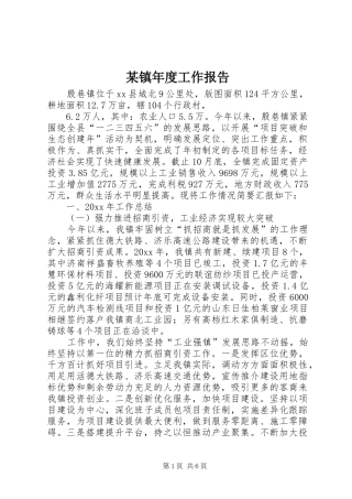 某镇年度工作报告