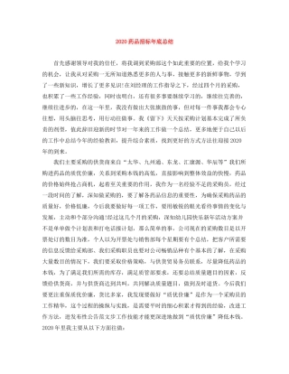 药品招标年底总结