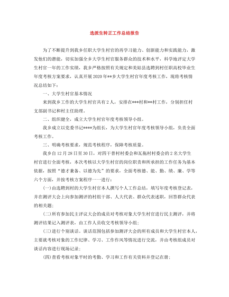 选派生转正工作总结报告_第1页