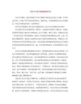 会计个人实习自我总结怎么写