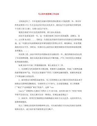 马云的年度营销工作总结