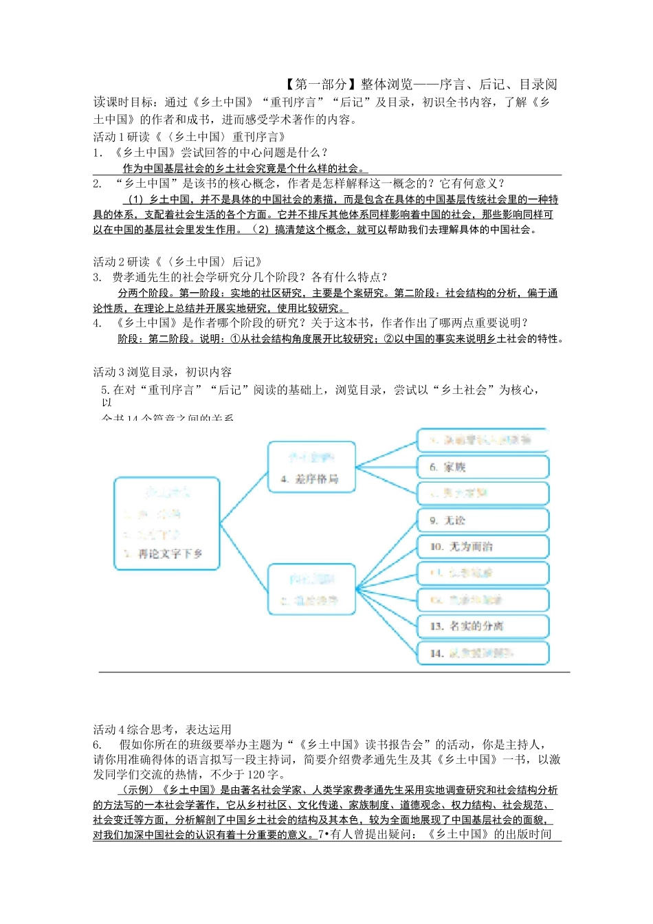 《乡土中国》练习 答案汇总_第1页