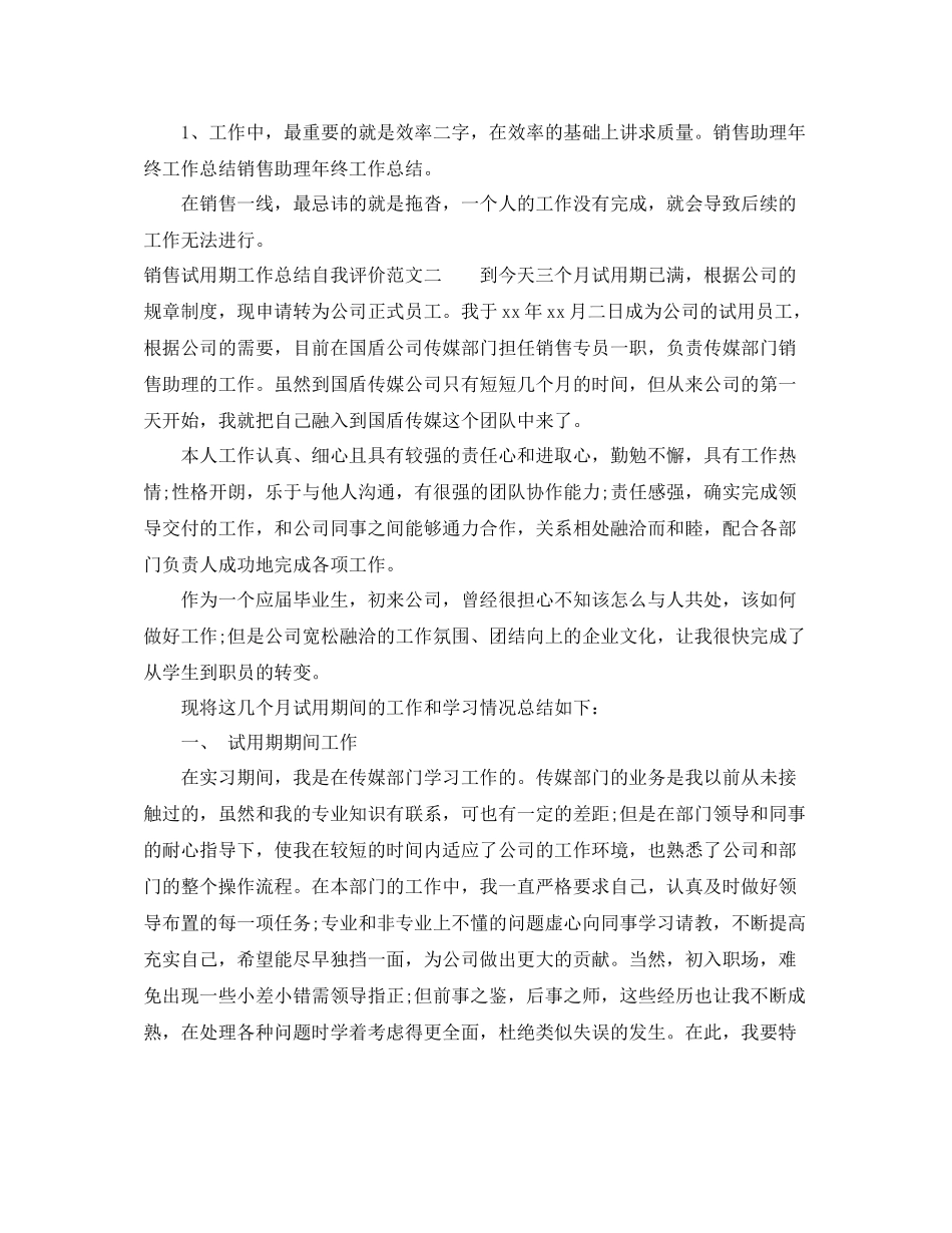 销售试用期工作总结自我评价_第3页