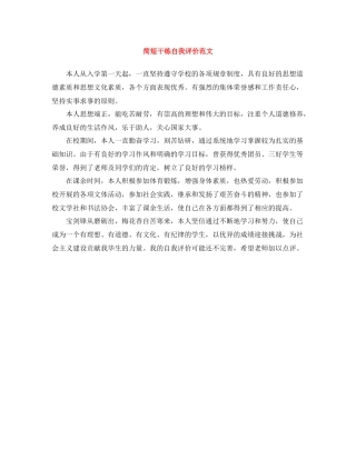 简短干练自我评价范文