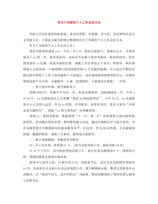 有关于导游的个人工作总结文本 